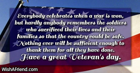 Happy Veterans Day Message