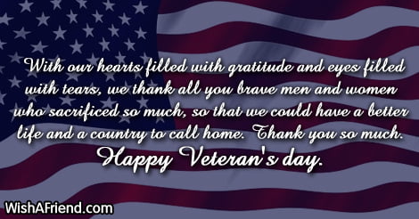 Thank You Veterans Day Messages