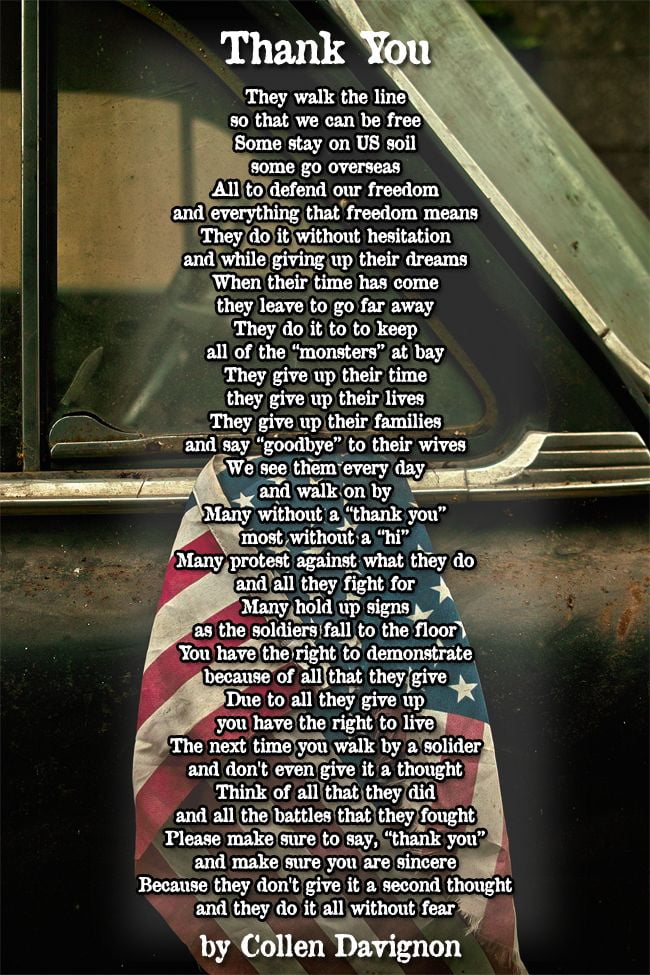 Thank You Veterans Day Poems Image