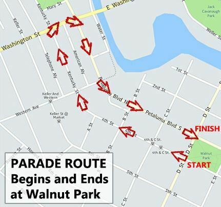 Petaluma Veterans Day Parade 2018 Routes Map