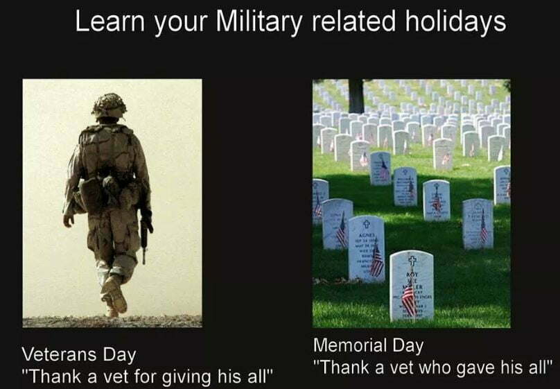 Veterans Day vs Memorial Day - Military Holidays